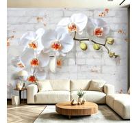 Genérico - Papel pintado panorámico no tejido, diseño floral, orquídea, 3D, papel pintado moderno, elegante, decoración de pared, para sala de estar, habitación infantil, 350 x 256 cm, tapiz