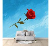 Genérico Papel pintado panorámico Planta Rosas 450 x 315 cm Papel pintado Foto, Dibujos Animados Románticos Pared Foto Moderna - Tela no tejida Tapiz Decorativo para Dormitorio Salón