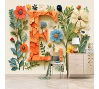 Genérico papel pintado pared 250x370cm Rompecabezas De Flores De Colores F papel pintado infantil Lienzo impreso en alta definición sin costuras, perfecto para zona de lectura o biblioteca EB24-447