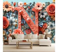 Genérico papel pintado pared 250x370cm Rompecabezas De Flores De Colores N papel pintado infantil Lienzo impreso en alta definición sin costuras, perfecto para zona de lectura o biblioteca EB24-468