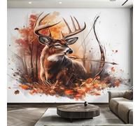 Genérico Papel Pintado Pared Alce Papel Pintado Pared Dormitorio Caza Ciervos, Salon Tejido No Tejido Decoración del Hogar 280x200 W23