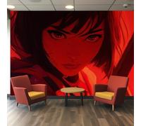 Genérico Papel Pintado Pared Anime Japonés Papel Pintado Pared Dormitorio Chica Anime, Salon Tejido No Tejido Decoración del Hogar 300x210 W&29