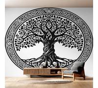 Genérico Papel Pintado Pared Árbol de la Vida Vikingo Papel Pintado Pared Dormitorio Mitología Nórdica Celta, Salon Tejido No Tejido Decoración del Hogar 280x200 W18