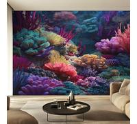 Genérico Papel Pintado Pared Arrecife de Coral Marino Papel Pintado Pared Dormitorio Mundo Submarino Océano, Salon Tejido No Tejido Decoración del Hogar 350x256 W37