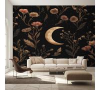 Genérico Papel Pintado Pared Botánico Papel Pintado Pared Dormitorio Luna Celestial, Salon Tejido No Tejido Decoración del Hogar 450x315 W9