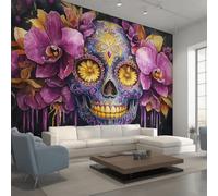 Genérico Papel Pintado Pared Calavera de Azúcar Papel Pintado Pared Dormitorio Día de Los Muertos Gótico, Salon Tejido No Tejido Decoración del Hogar 300x210 W&94