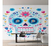 Genérico Papel Pintado Pared Calavera de Azúcar Papel Pintado Pared Dormitorio Día de Los Muertos, Salon Tejido No Tejido Decoración del Hogar 350x256 W3