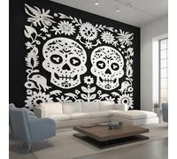 Genérico Papel Pintado Pared Día de Muertos Papel Pintado Pared Dormitorio Calavera de Azúcar, Salon Tejido No Tejido Decoración del Hogar 350x256 W8