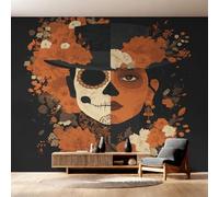 Genérico Papel Pintado Pared Día de Muertos Papel Pintado Pared Dormitorio Calavera Gótica, Salon Tejido No Tejido Decoración del Hogar 300x210 W&99