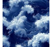 Genérico Papel Pintado Pared Dormitorio Patrón Azul Mar Olas Moderno 3D Resistente a Arañazos Fácil de Limpiar Adecuado Para Techo/Casa/Apartamento/Tienda Papel de Pared Autoadhesivo 40 cm x 500 cm