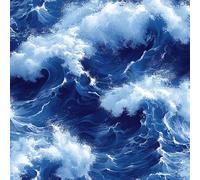 Genérico Papel Pintado Pared Dormitorio Patrón Azul Mar Olas Moderno 3D Resistente a Arañazos Fácil de Limpiar Adecuado Para Techo/Casa/Apartamento/Tienda Papel de Pared Autoadhesivo 44 cm x 300 cm