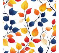 Genérico Papel Pintado Pared Dormitorio Patrón Colorido Hojas Ramas 3D Resistente a Arañazos Fácil de Limpiar Adecuado Para Techo/Casa/Apartamento/Tienda Papel de Pared Autoadhesivo 44 cm x 300 cm