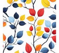 Genérico Papel Pintado Pared Dormitorio Patrón Colorido Hojas Ramas 3D Resistente a Arañazos Fácil de Limpiar Adecuado Para Techo/Casa/Apartamento/Tienda Papel de Pared Autoadhesivo 40 cm x 300 cm