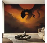 Genérico Papel Pintado Pared Dragón Japonés Papel Pintado Pared Dormitorio Dragón Chino Asiático, Salon Tejido No Tejido Decoración del Hogar 200x140 W37