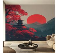 Genérico Papel Pintado Pared Estilo Japonés Papel Pintado Pared Dormitorio Asiático Oriental, Salon Tejido No Tejido Decoración del Hogar 280x200 W48