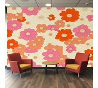 Genérico Papel Pintado Pared Flor Retro Papel Pintado Pared Dormitorio Hippy 60s 70s, Salon Tejido No Tejido Decoración del Hogar 450x315 W&22
