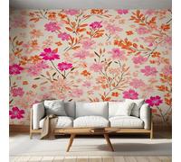 Genérico Papel Pintado Pared Floral Retro Papel Pintado Pared Dormitorio Flor Hippie 60s 70s, Salon Tejido No Tejido Decoración del Hogar 450x315 W&19