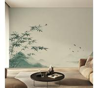 Genérico Papel Pintado Pared Hojas de Bambú Papel Pintado Pared Dormitorio Bambú Zen Oriental Asiático, Salon Tejido No Tejido Decoración del Hogar 450x315 W40