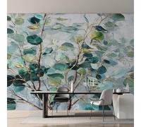 Genérico Papel Pintado Pared Hojas Verdes Papel Pintado Pared Dormitorio Pintura al Óleo Hoja de Planta, Salon Tejido No Tejido Decoración del Hogar 150x105 W&64