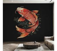 Genérico Papel Pintado Pared Koi Japonés Papel Pintado Pared Dormitorio Carpa Asiática Oriental, Salon Tejido No Tejido Decoración del Hogar 200x140 W7
