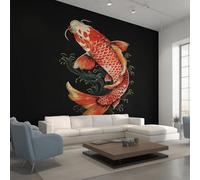 Genérico Papel Pintado Pared Koi Japonés Papel Pintado Pared Dormitorio Carpa Asiática, Salon Tejido No Tejido Decoración del Hogar 350x256 W&67