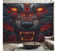 Genérico Papel Pintado Pared Lobo Papel Pintado Pared Dormitorio Geometría, Salon Tejido No Tejido Decoración del Hogar 150x105 W23