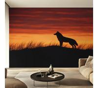Genérico Papel Pintado Pared Lobo Salvaje Papel Pintado Pared Dormitorio Puesta de Sol, Salon Tejido No Tejido Decoración del Hogar 280x200 W40
