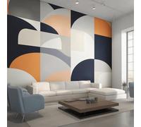 Genérico Papel Pintado Pared Mediados de Siglo Papel Pintado Pared Dormitorio Geométrico Geometría, Salon Tejido No Tejido Decoración del Hogar 450x315 W&41