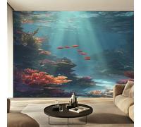 Genérico Papel Pintado Pared Mundo Submarino Papel Pintado Pared Dormitorio Peces Tropicales, Salon Tejido No Tejido Decoración del Hogar 280x200 W36
