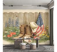 Genérico Papel Pintado Pared Oeste Rústico Papel Pintado Pared Dormitorio Bandera Estadounidense de Vaquero, Salon Tejido No Tejido Decoración del Hogar 300x210 W52