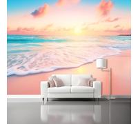 Genérico Papel Pintado Pared Panorámico Naturaleza - 200 x 140 cm Gigante Papel pintado tejido no tejido, Sueño Playa Olas Póster Fotomurales Decoración Para Salón Dormitorio