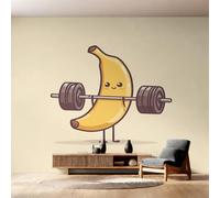 Genérico Papel Pintado Pared Plátano Dibujos Animados Papel Pintado Pared Dormitorio Levantamiento de Pesas Plátano Niños, Salon Tejido No Tejido Decoración del Hogar 350x256 W&95