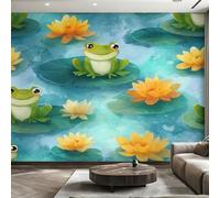 Genérico Papel Pintado Pared Rana Papel Pintado Pared Dormitorio Acuarela Animales Dibujos Animados, Salon Tejido No Tejido Decoración del Hogar 200x140 W26
