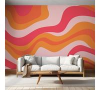 Genérico Papel Pintado Pared Raya Abstracta Papel Pintado Pared Dormitorio Retro Rayado 60s 70s, Salon Tejido No Tejido Decoración del Hogar 150x105 W&19