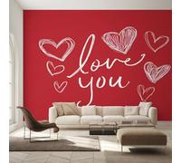 Genérico Papel Pintado Pared San Valentín Papel Pintado Pared Dormitorio Te Amo, Salon Tejido No Tejido Decoración del Hogar 200x140 W25