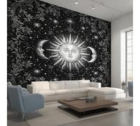 Genérico Papel Pintado Pared Sol Luna Papel Pintado Pared Dormitorio Bohemio Celestial, Salon Tejido No Tejido Decoración del Hogar 400x280 W&67