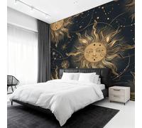Genérico Papel Pintado Pared Sol Luna Papel Pintado Pared Dormitorio Bohemio Celestial, Salon Tejido No Tejido Decoración del Hogar 350x256 W&81