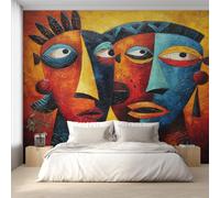 Genérico Papel Pintado Pared Tribu Africana Papel Pintado Pared Dormitorio Máscara Tradicional, Salon Tejido No Tejido Decoración del Hogar 200x140 W&68