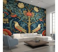 Genérico Papel Pintado Pared William Morris Papel Pintado Pared Dormitorio Flor Pájaro Fresa Ladrón, Salon Tejido No Tejido Decoración del Hogar 150x105 W&94