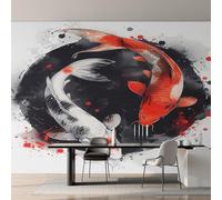 Genérico Papel Pintado Pez Koi Japonés, Papel Pintado pared Dormitorio Tai Chi Pez Koi, Decoracion pared Salon, Fotomurales Tejido no Tejido, 150 x 105 cm K-MZ&14