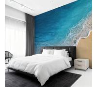 Genérico Papel Pintado Playa, Papel Pintado pared Dormitorio Vista al Mar Costa, Decoracion pared Salon, Fotomurales Tejido no Tejido, 390 x 260 cm K-MZ&6