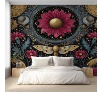 Genérico Papel Pintado Polilla, Papel Pintado Pared Floral Vintage Planta de Decorativos del Hogar, para Salon Dormitorio Decoracion Pared, 308x220cm D&O80