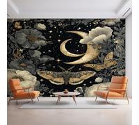 Genérico Papel Pintado Polilla, Papel Pintado Pared Insecto Luna Floral de Decorativos del Hogar, para Salon Dormitorio Decoracion Pared, 450x315cm D&O72