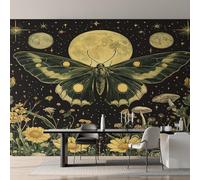 Genérico Papel Pintado Polilla, Papel Pintado Pared Luna Flor Estrella de Decorativos del Hogar, para Salon Dormitorio Decoracion Pared, 300x210cm D&O92