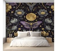 Genérico Papel Pintado Polilla, Papel Pintado Pared Luna Floral Vintage de Decorativos del Hogar, para Salon Dormitorio Decoracion Pared, 352x250cm D&O79
