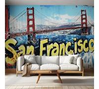 Genérico Papel Pintado Puente San Francisco, Papel Pintado Pared Grafiti Arte Callejero de Decorativos del Hogar, para Salon Dormitorio Decoracion Pared, 200x140cm D&O17