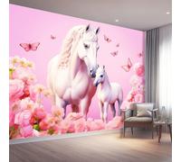Genérico Papel Pintado Rosa, Papel de Dibujos Animados Mi Pequeño Pony Rosa Pared Fotomurales Decorativos - Pared Dormitorio Papels Adhesivo para Muebles Salon 250 x 175 cm（WxH