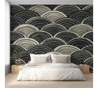 Genérico Papel Pintado Seigaiha Japonés, Papel Pintado Pared Oriental Asiático de Decorativos del Hogar, para Salon Dormitorio Decoracion Pared, 352x250cm D&O155