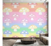 Genérico Papel Pintado Seta de Dibujos Animados, Papel Pintado pared Dormitorio Chicas Lindas Hongos Coloridos, Decoracion pared Salon, Fotomurales Tejido no Tejido, 280 x 200 cm K-MZ&16