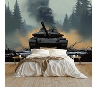 Genérico Papel Pintado Tanques militares salvajes Fotomurales tejido no tejido 350 x 256 cm Fotomurales Decorativos Pared Papel de Pared Efecto 3D Decorativo Salon Papel Tapiz Cocina